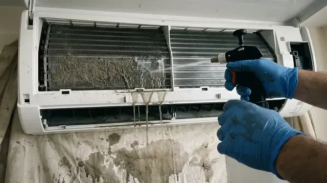 Coil flush — build-up rinsing out of a split system
