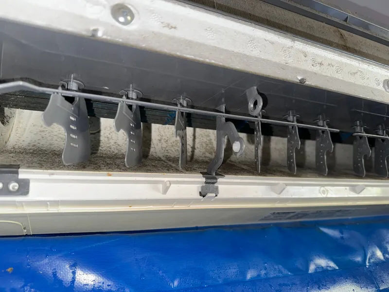 Before aircon cleaning Brisbane Northside - Dirty internal components with mould buildup